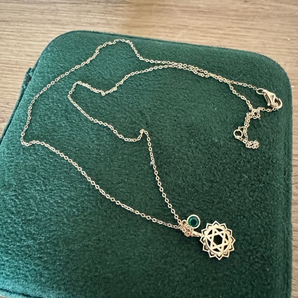 14k Solid Gold Heart Chakra Anahata Necklace - Picture 1 of 4